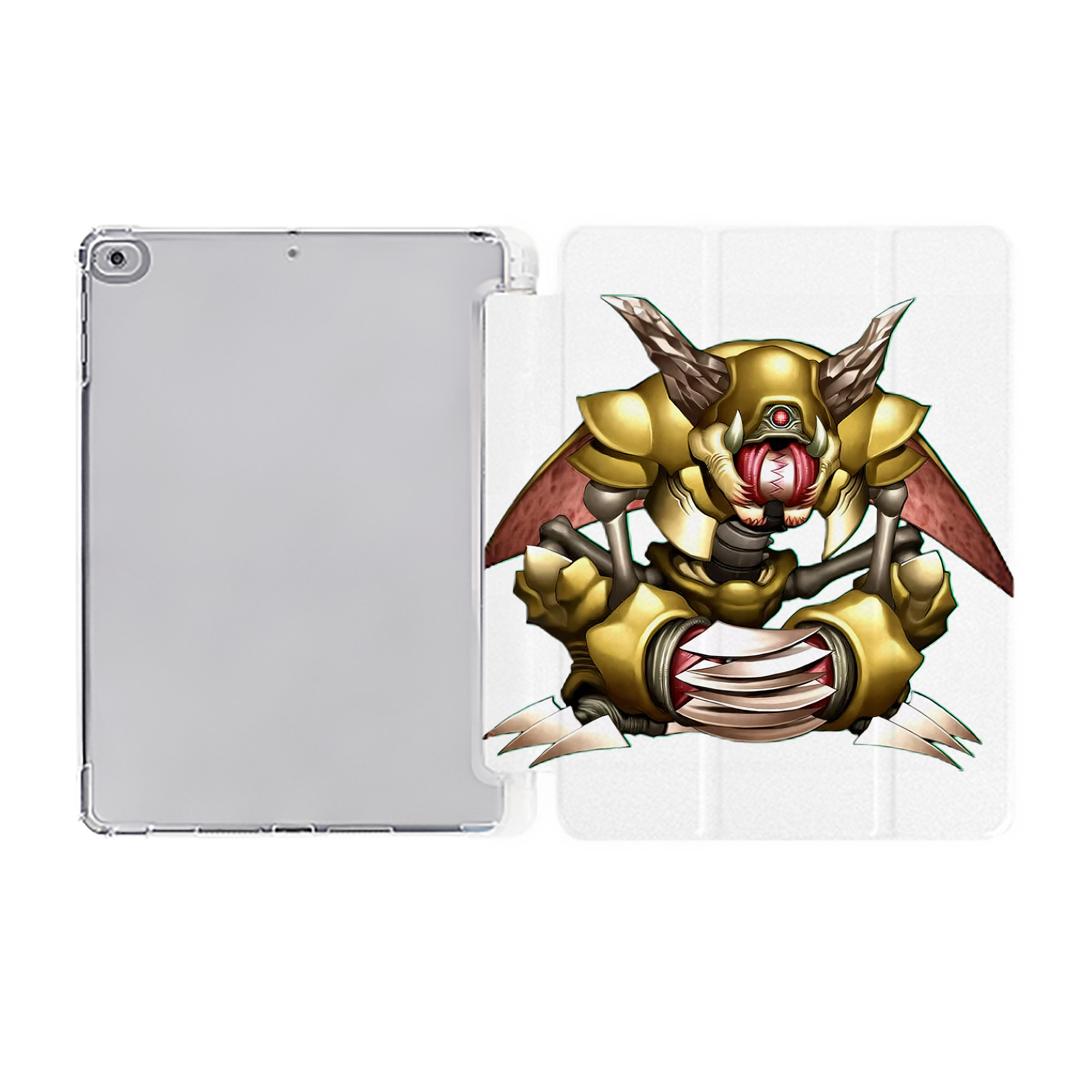 （画像用） 遊☆戯☆王 Yu-Gi-Oh! IPad ケース ペン収納付き 三つ折りスタンド PUレザー×シリコン 対応機種9.5/10.5/10.9インチ
